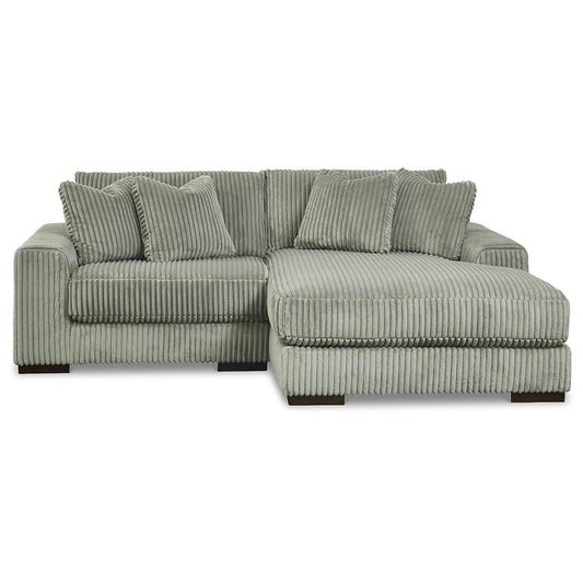 Signature Design by Ashley Lindyn 99-Inch L-Shaped Sectional Couch, Fog Gray, Plush Reversible Cushions, Durable Reinforced Engineered Wood and Wood Frame, Living Room Furniture
