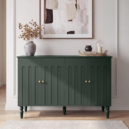 47” Arched Fluted Sideboard Buffet Cabinet with Storage, Green