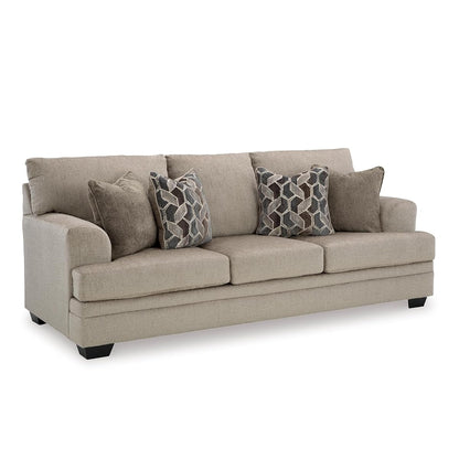 Signature Design by Ashley Stonemeade Sofa Couch, No Assembly Required Standard 3 Seater, Taupe Chenille with Reversible Cushions, Casual Living Room Seating, 92 Inch