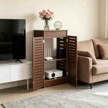 AV Media Cabinets WiFi Router Cable Storage Cabinet W/ Adjustable Shelves