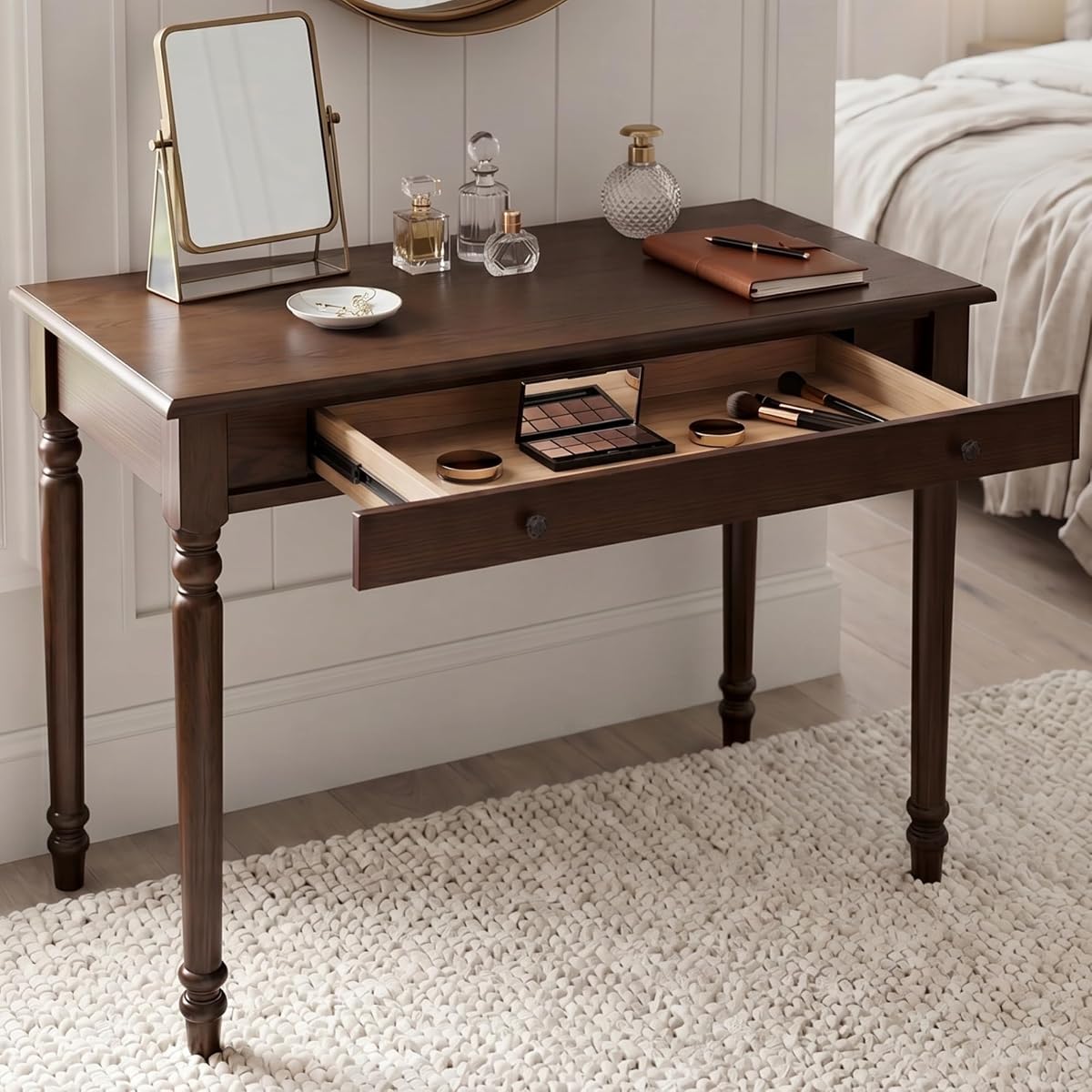 41.5” Home Office Desk, Makeup Vanity Desk with Drawer