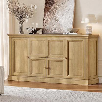 63" Large Farmhouse Sideboard Buffet Cabinet with Storage, Natural