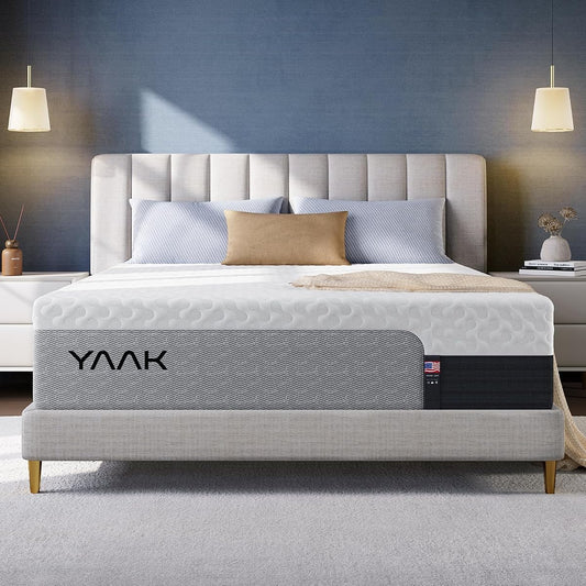 12 Inch Queen Memory Foam Mattress, Cooling Gel Made in USA, White