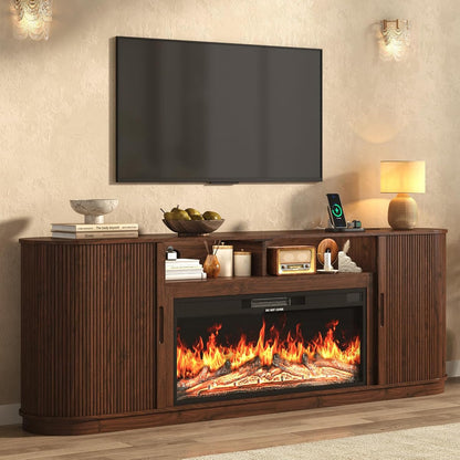 85.6" Fireplace TV Stand for TV Up to 90"