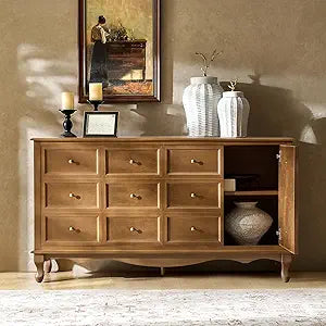 Transitional Solid Wood Sideboard with Adjustable Shelves, view 2