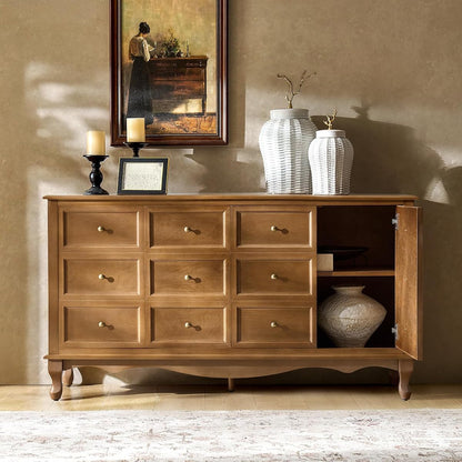 Transitional Solid Wood Sideboard with Adjustable Shelves