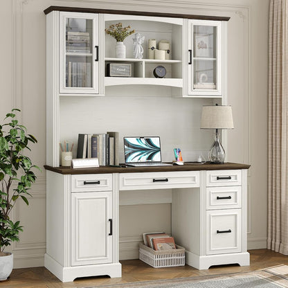 Farmhouse 76" Height Executive Desk with Hutch