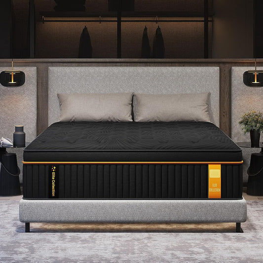 Queen Size Hybrid Mattress 14 Inch Medium Firm Upgraded Edge Support