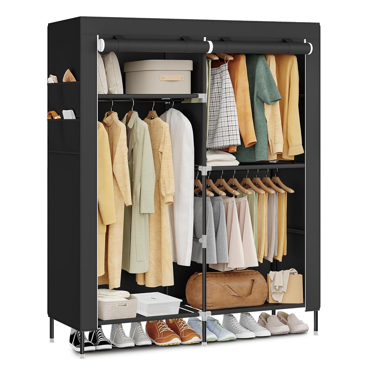 Portable Closet, Fabric Wardrobe, Clothes Rack with Shelves