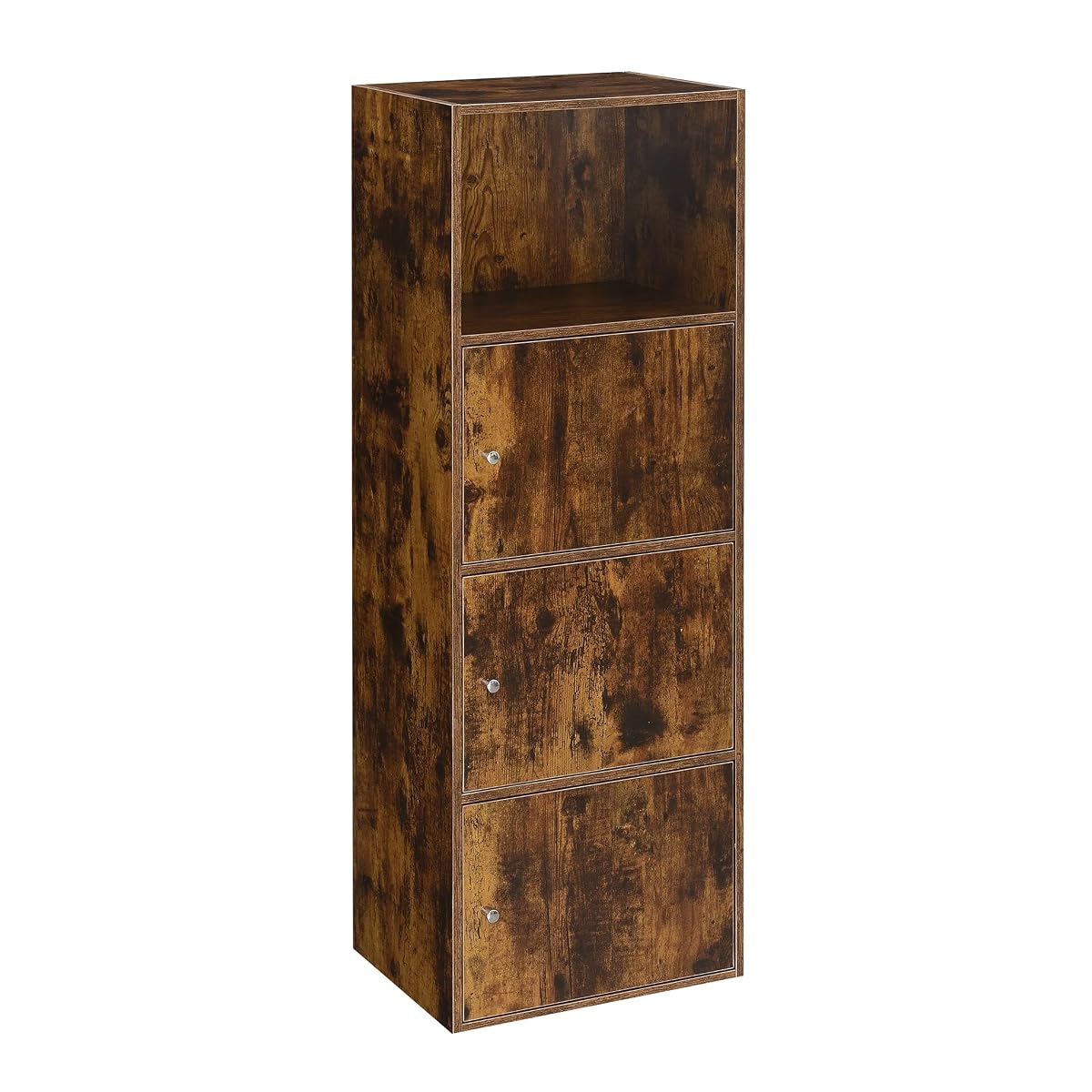 Xtra Storage Three-Door Cabinet with Shelf in Walnut Wood Finish