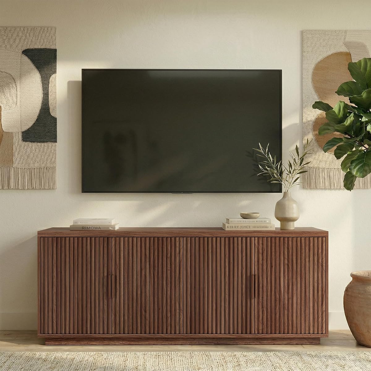 Henn&Hart 68" TV Stand for TVs up to 75", Medium Walnut