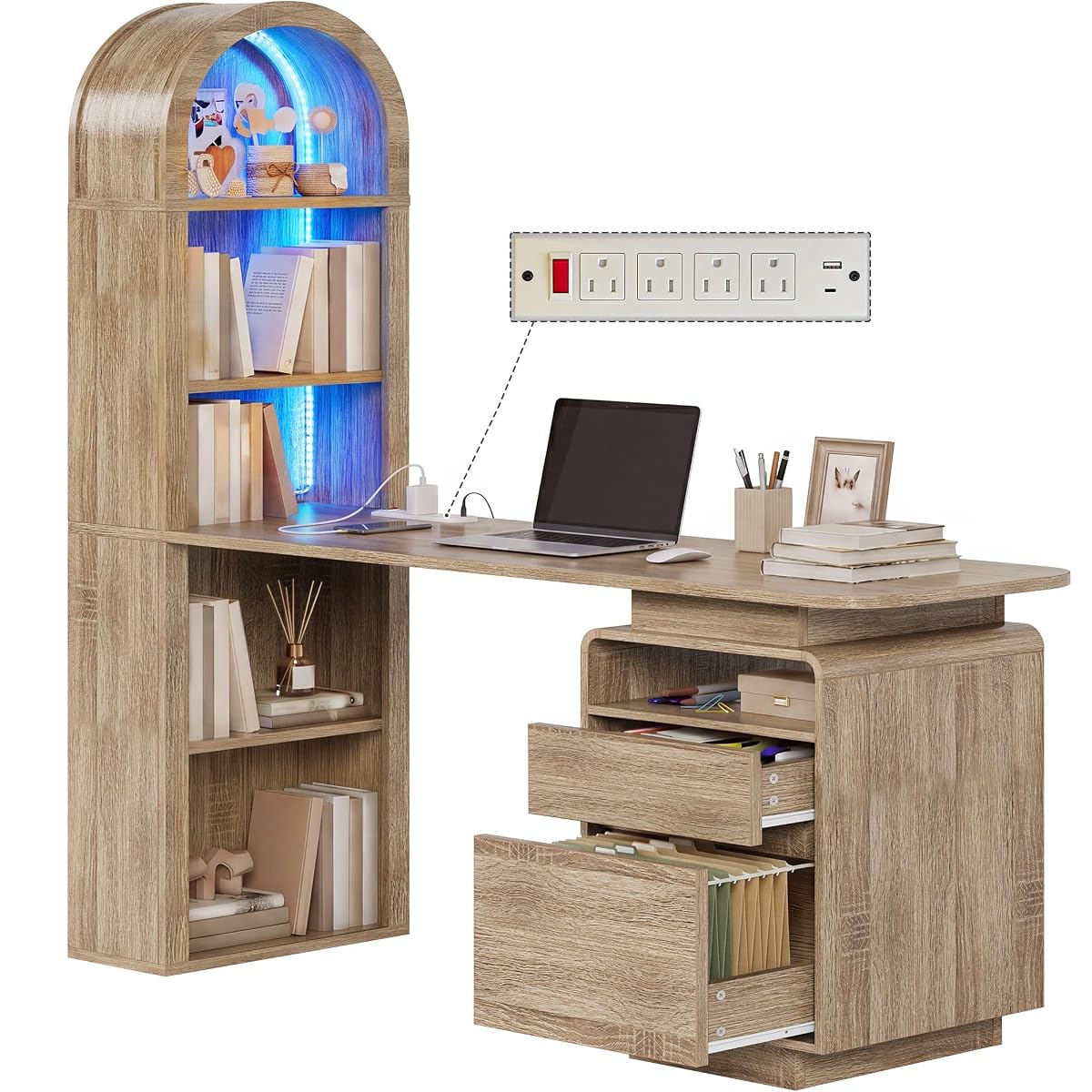 59" Computer Desk, Oak
