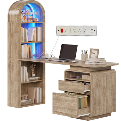 59" Computer Desk, Oak