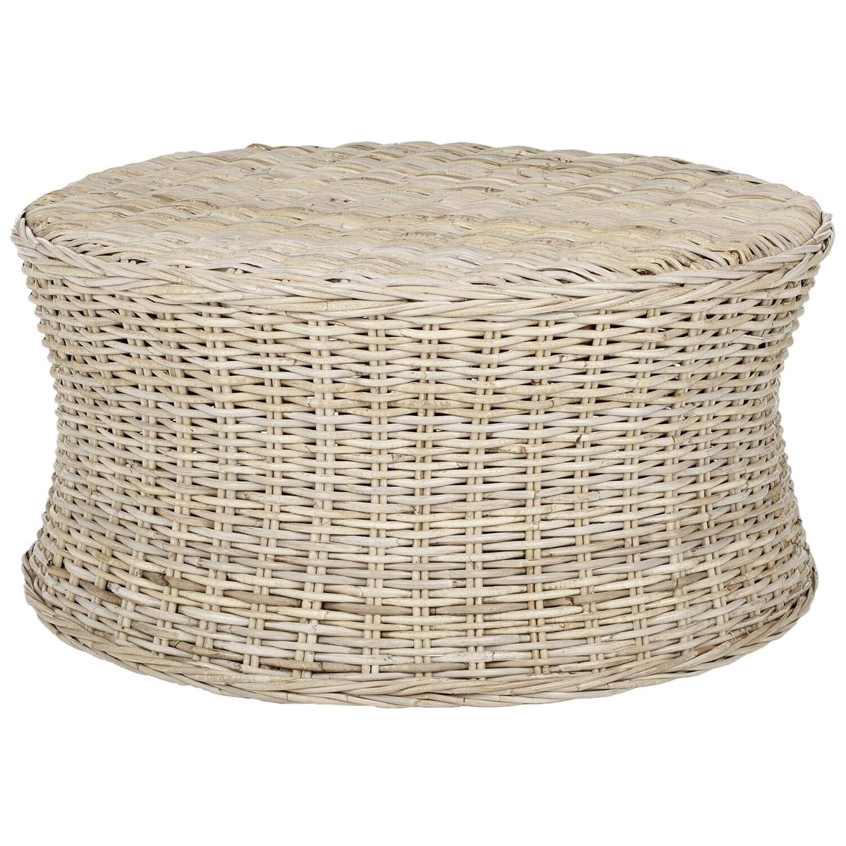 SAFAVIEH Home Collection Ruxton Natural Rattan Round Coffee Table Ottoman