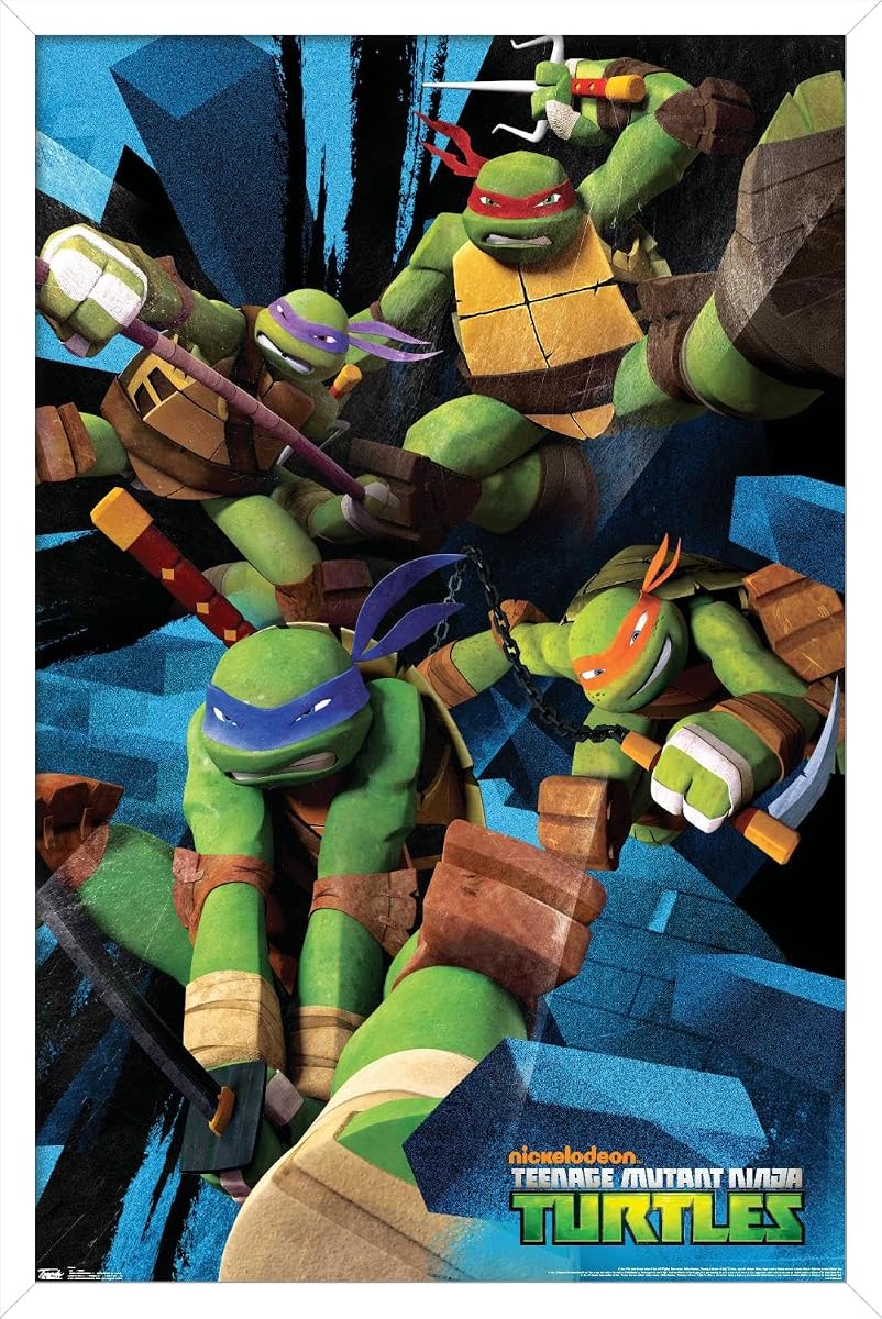 Nickelodeon Teenage Mutant Ninja Turtles - Attack Wall Poster, 14.725" x 22.375", White Framed Version
