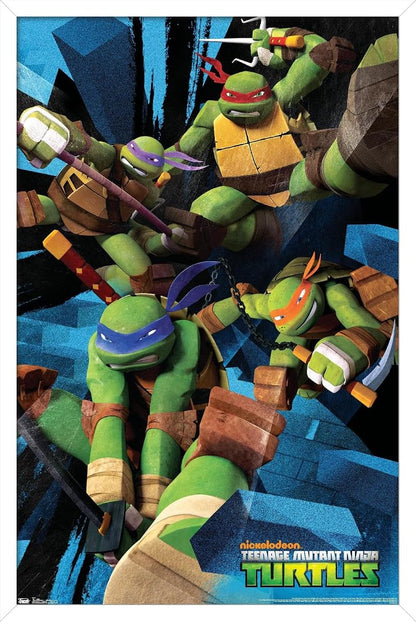 Nickelodeon Teenage Mutant Ninja Turtles - Attack Wall Poster, 14.725" x 22.375", White Framed Version