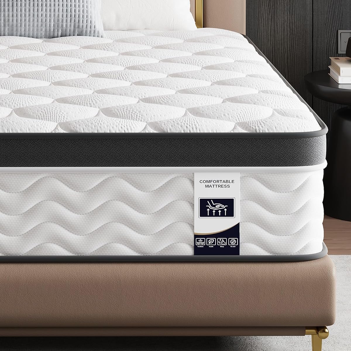 Full Size Mattress, 14 Inch Hybrid Bed in a Box, Euro Top Memory Foam