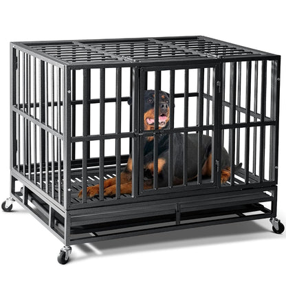 38 Inch Heavy Duty Dog Crate,Upgraded Reinforced Baseplate
