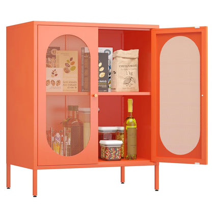 2 Door Accent Cabinet, Metal Storage Cabinet with Adjustable Shelf