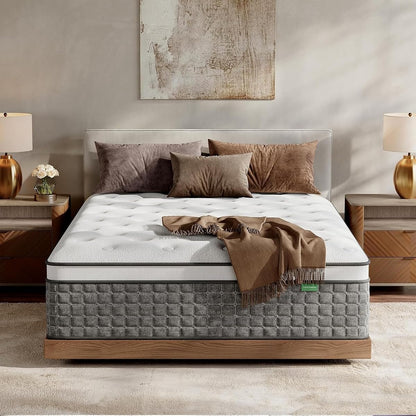 King Size Mattress, Medium Firm 12 Inch Hybrid Mattress King Size in a Box