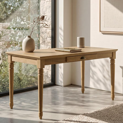 60" Rustic Farmhouse Writing Desk with Storage Drawer, Seadrift