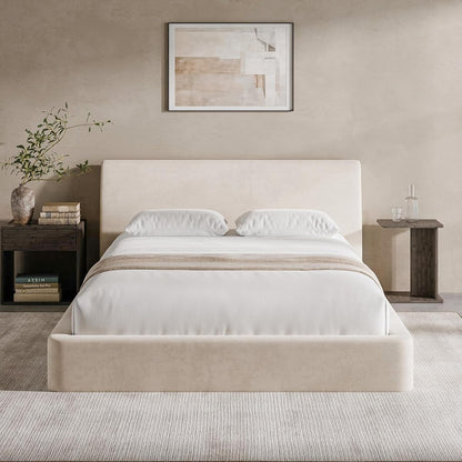 AirFrame Queen Upholstered Bed Frame with Ergonomic Angled Headboard