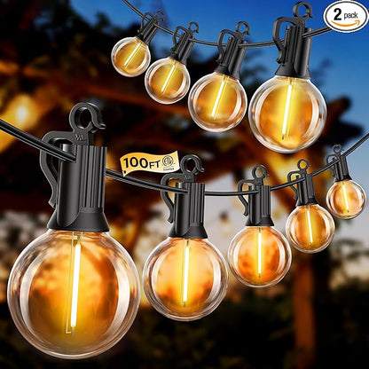 100FT 52 LED Bulbs Outdoor String Lights, G40 Shatterproof String Lights, view 2