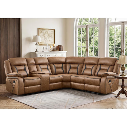 Manual Reclining Sectional Sofa for Living Room