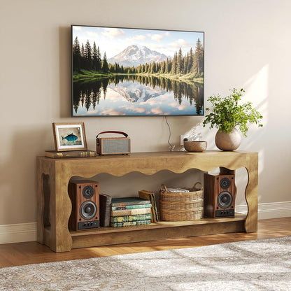 TV Stand for 65 Inch TV, Wooden Entertainment Center with Storage Cabinets