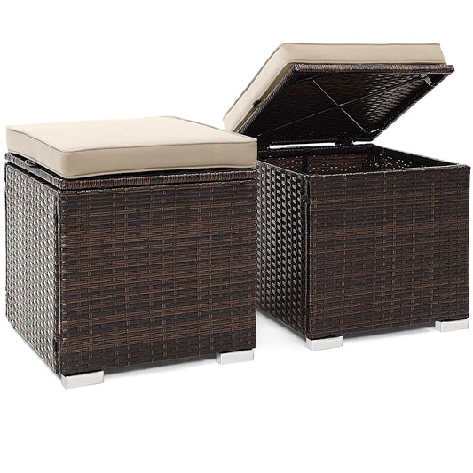 2 Pieces Patio Ottomans