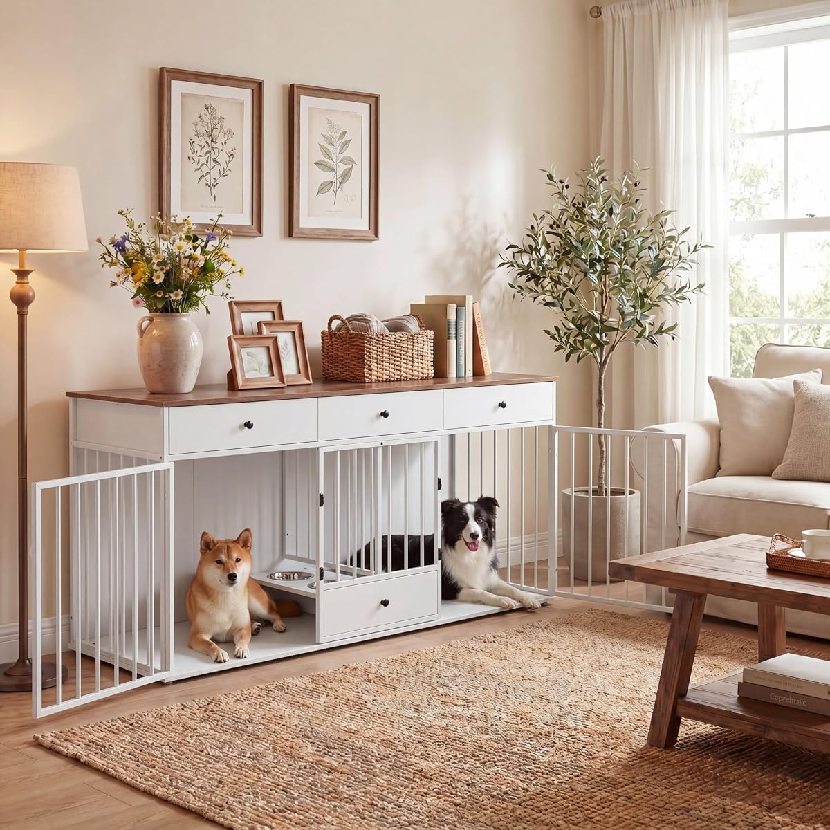 Double Dog Crate Furniture