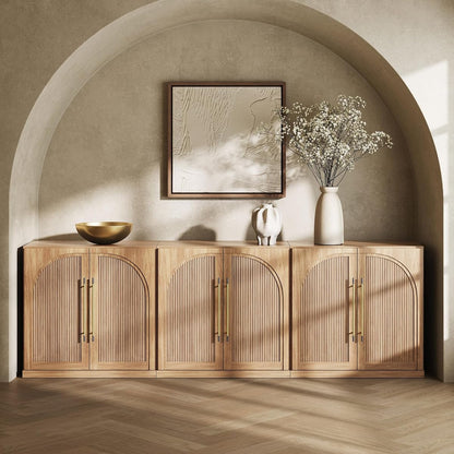 Set of 3 Jagger Sideboard Buffet Cabinet - Camel