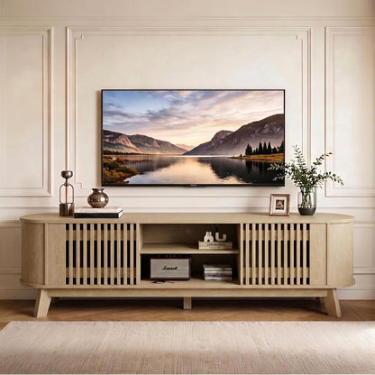 63" Media Console TV Consoles for Living Room Natural