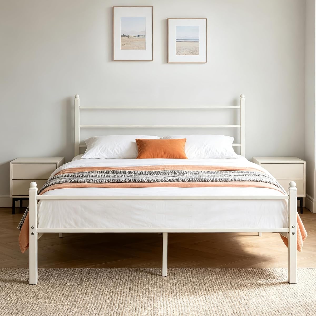 Full Metal Bed Frame with Headboard & Footboard