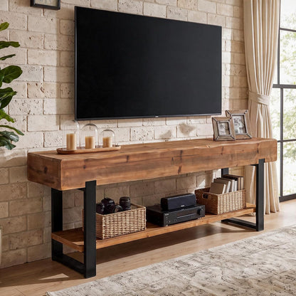 Farmhouse Solid Wood TV Stand for 55/60/65-Inch TVs