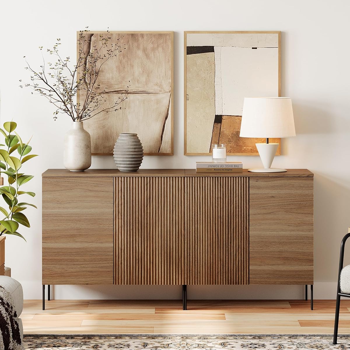 63" W Sideboard Buffet Cabinet