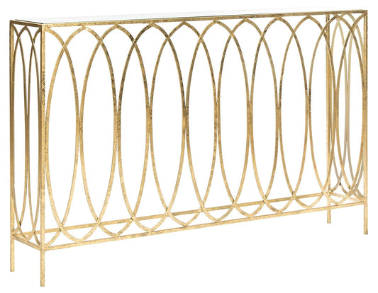 Safavieh Home Carina Gold Foil and Glass Console Table