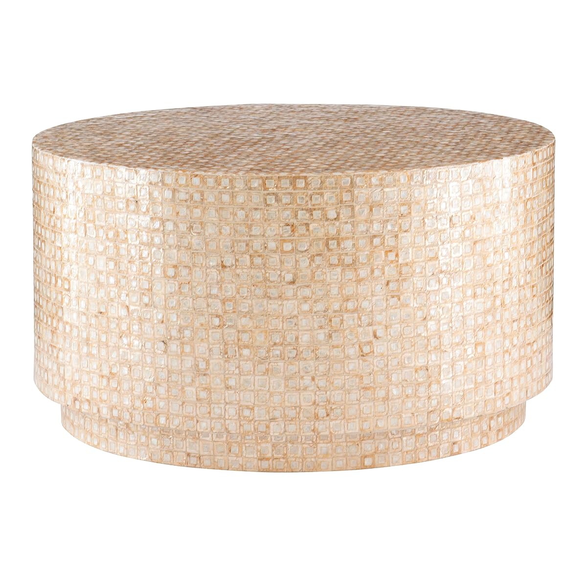 Gold Capiz Mosaic Kiro Coffee Table, 30 in x 30 in x 17 in