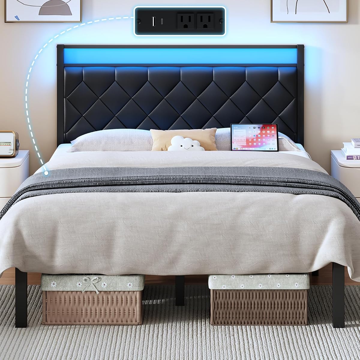 Full Size Bed Frame with Headboard