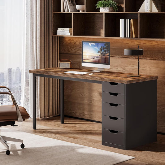 47 Inch Computer Desk with 5 Drawers