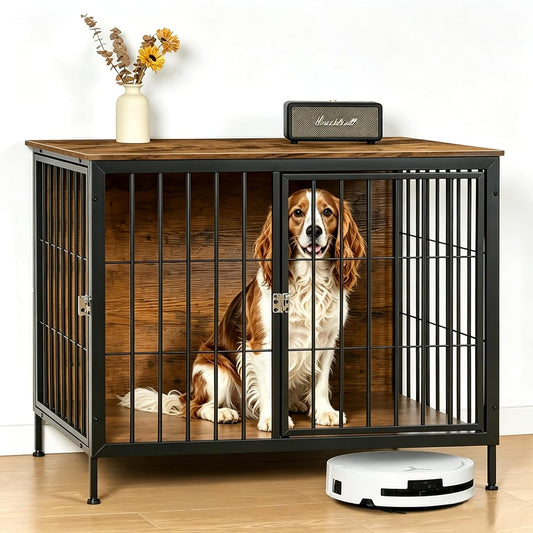 37.5" Heavy Duty Dog Crate Furniture, Dog Kennel Furniture Indoor