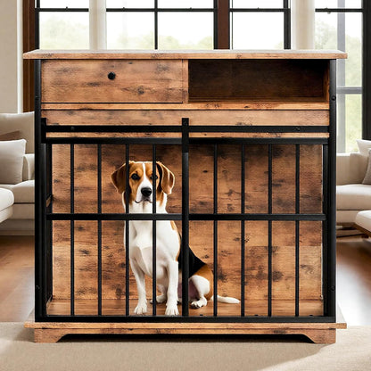 Wooden Dog Crate Furniture for Small Dogs Indoor Kennel End Table Pet Cage