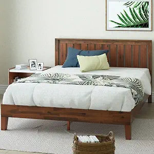 Zinus Vivek Deluxe Wood Platform Bed Frame with Headboard, Full, view 2
