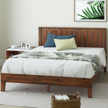 Zinus Vivek Deluxe Wood Platform Bed Frame with Headboard, King