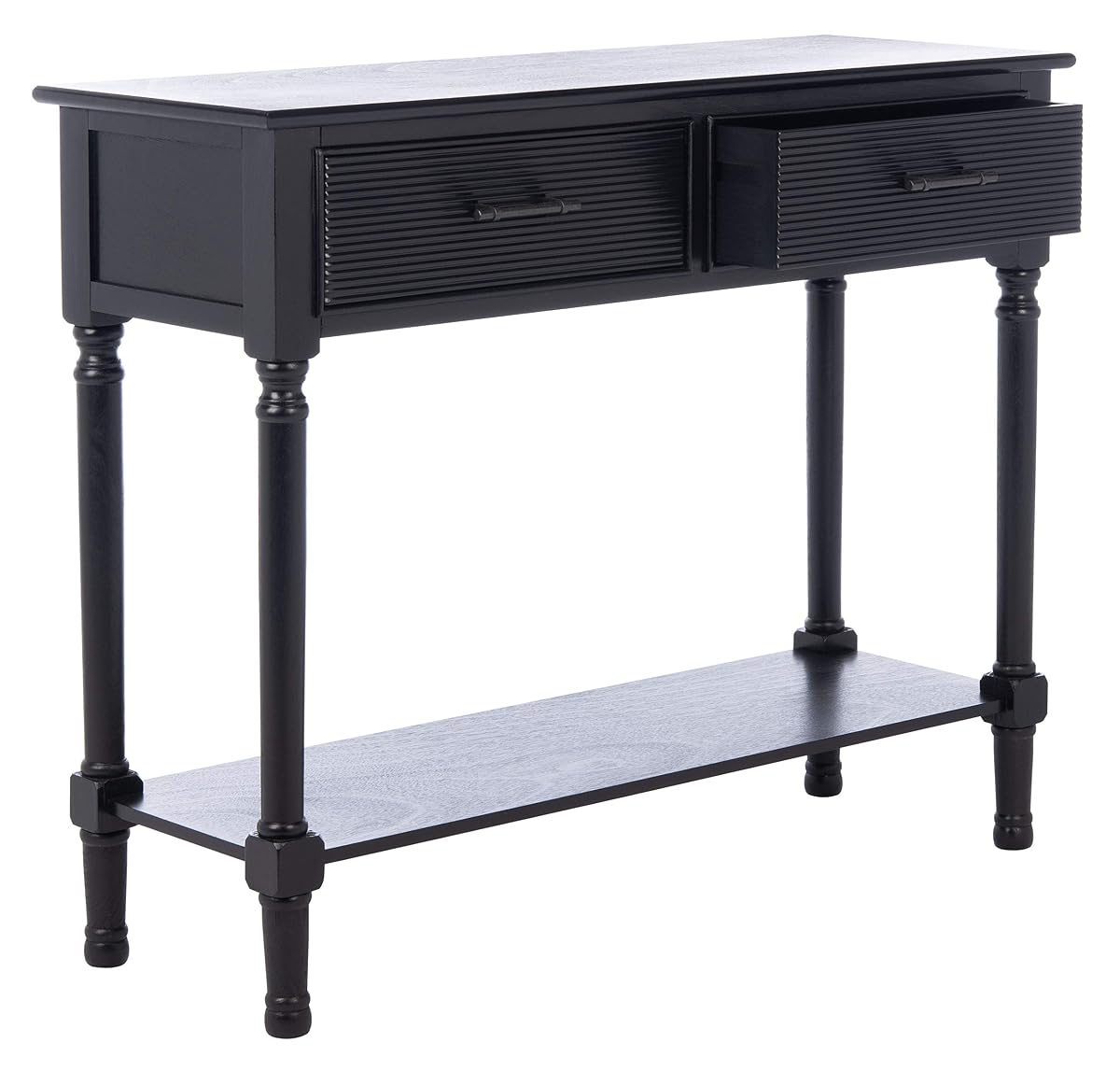 SAFAVIEH Home Collection Ryder Black 2-Drawer Bottom Shelf Console Table CNS5719B