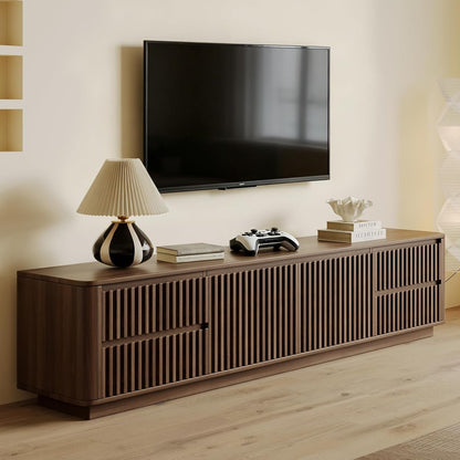 86.61" Mid Century Modern TV Stand for TVs up to 85"(Walnut)