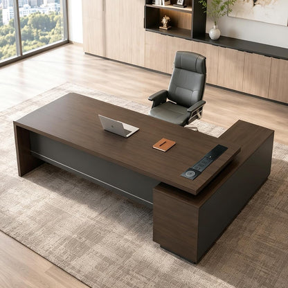 L-Shaped Executive Desk 71", Thickened Desktop 1.65",Commercial Grade