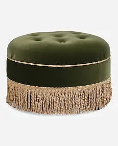 Jennifer Taylor Home Yolanda 24" Round Upholstered Accent Ottoman, Medium, view 2