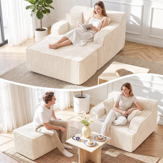 Chaise Lounge Chair Indoor, Oversized Boneless Chair Reading Chair