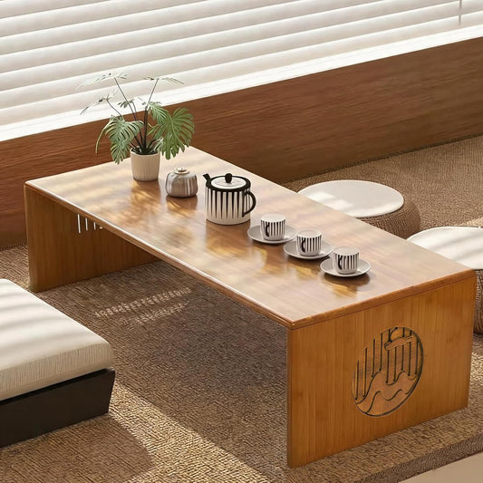 Foldable Japanese Floor Table, Low Folding Coffee Table Small